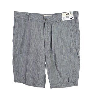 Mens Joseph Abboud Gray Pin Striped Chino Shorts 100% Linen 11" Inseam Size 33